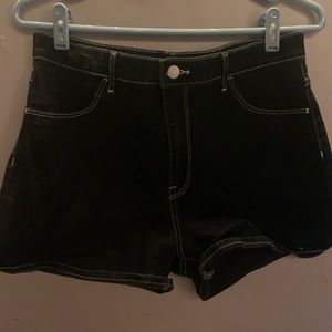 black jean shorts
